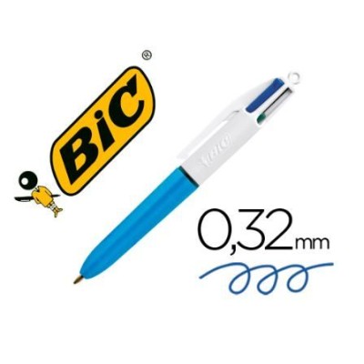 ESFEROGRAFICA MINI BIC RETRATIL 4 CORES  AZUL + PRETO + VERDE + VERMELHO