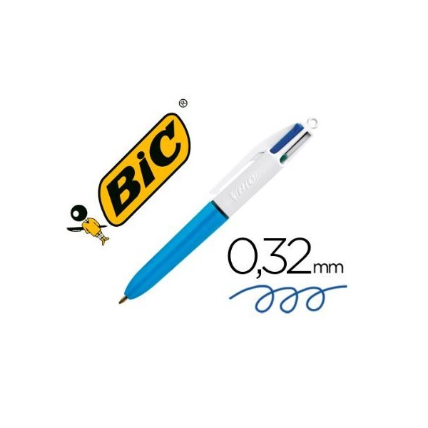 ESFEROGRAFICA MINI BIC RETRATIL 4 CORES  AZUL + PRETO + VERDE + VERMELHO