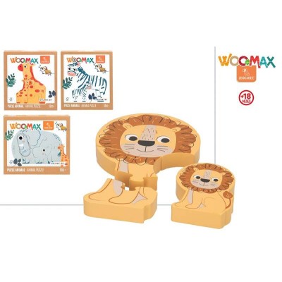 PUZZLE WOOMAX DE MADEIRA ANIMAIS DA SELVA
