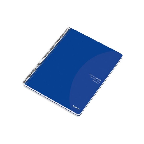 CADERNO ESPIRAL CAPA AZUL AMBAR A5 80FLS LISO