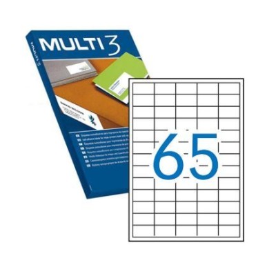 ETIQUETAS BRANCAS A4 MULTI3 38x21,2mm 100FLS x65 ETIQ