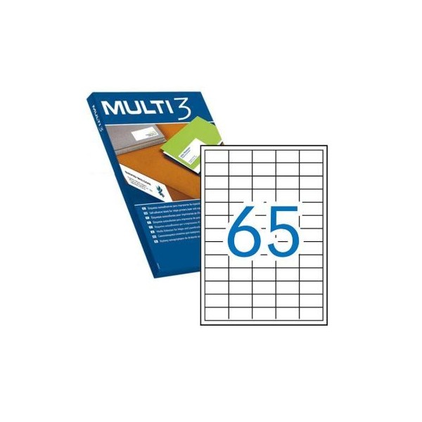 ETIQUETAS BRANCAS A4 MULTI3 38x21,2mm 100FLS x65 ETIQ