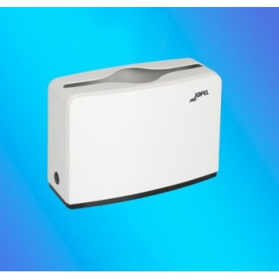 DISPENSADOR / TOALHEIRO PLASTICO JOFEL "PORTATIL" PAPEL MAOS ZIG ZAG BRANCO