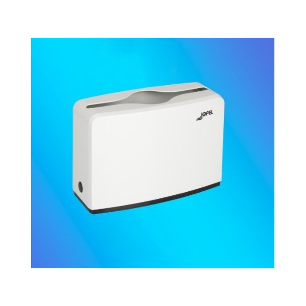 DISPENSADOR / TOALHEIRO PLASTICO JOFEL "PORTATIL" PAPEL MAOS ZIG ZAG BRANCO