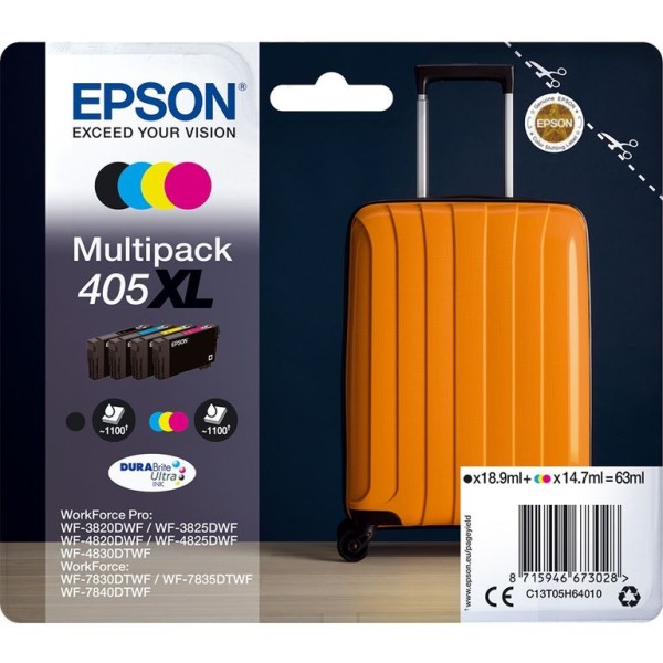 KIT 4 x TINTEIROS EPSON 405XL (BK/C/M/Y) ORIGINAL