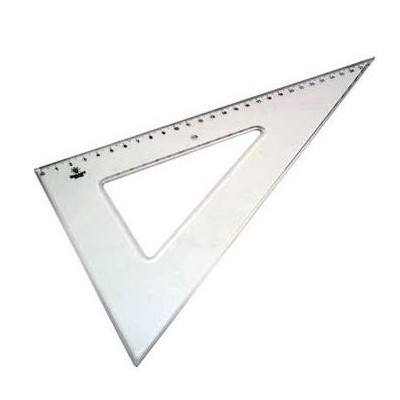 ESQUADRO PLASTICO TRANSPARENTE  60º 29cm