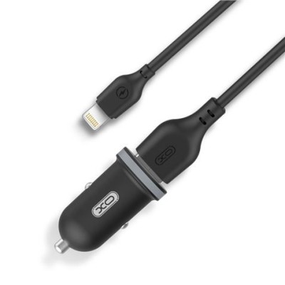 CARREGADOR ISQUEIRO 2.1A  XO C/ CABO USB-A (M) A LIGHTNING (M) - PRETO