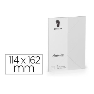 PACK 5 x ENVELOPES ROSSLER COLORETTI C6 114x162mm COR CINZA 