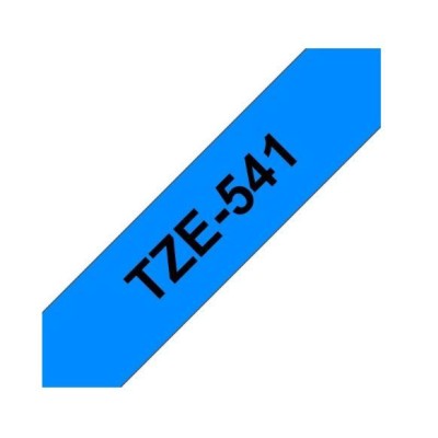FITA P/ GRAVAÇAO COMPATIVEL C/  BROTHER P-TOUCH TZE541 18MM x 8MT TEXTO PRETO / FITA AZUL