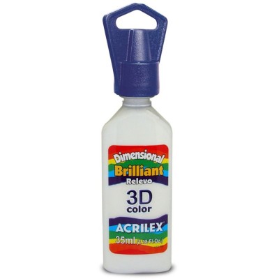 TINTA RELEVO DIMENSIONAL ACRILEX  35ml  BRILHANTE BRANCO
