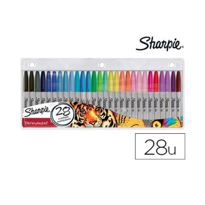 MARCADOR PERMANENTE SHARPIE PONTA FINA 28 CORES SORTIDAS
