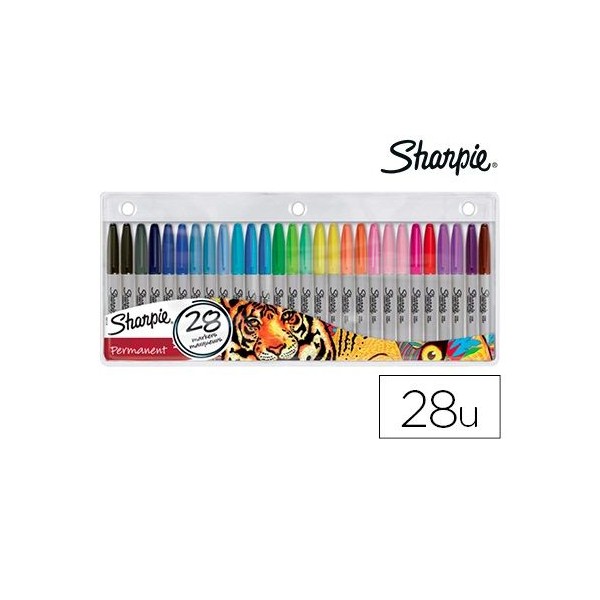 MARCADOR PERMANENTE SHARPIE PONTA FINA 28 CORES SORTIDAS