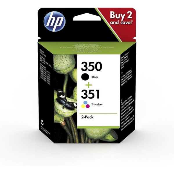 KIT TINTEIROS HP 350 PRETO + 351 TRICOLOR ORIGINAL