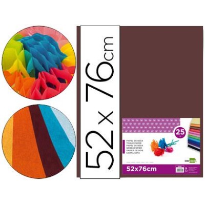 PAPEL SEDA 51x76cm 25 FOLHAS CASTANHO