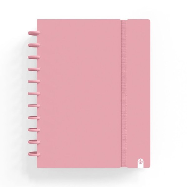 CADERNO INTELIGENTE "CAPA DURA" INGENIOX A4 100gr. 80FLS PAUTADO COR ROSA PASTEL 