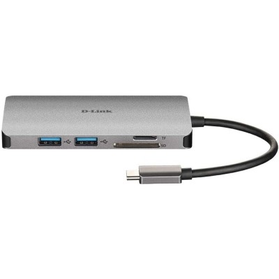 HUB D-LINK USB-C 8 EM 1 USB C/ HDMI / LAN / CARTAO MEMORIA(2) / USB 3.0