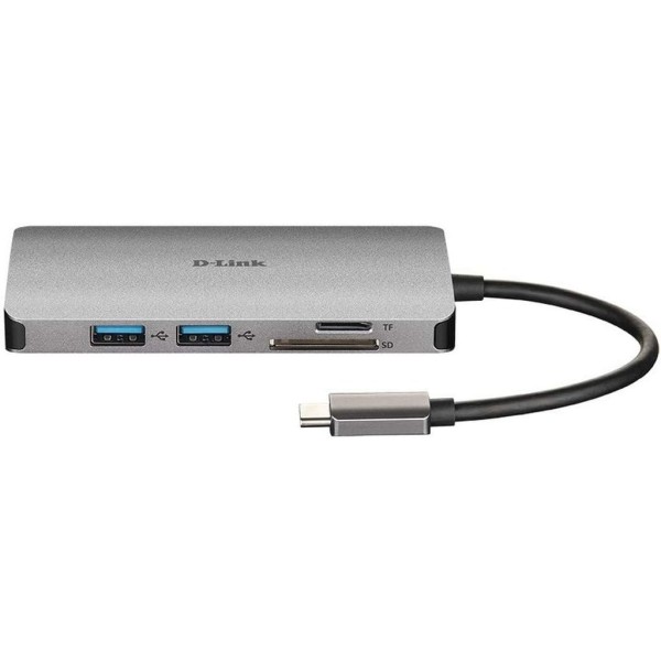 HUB D-LINK USB-C 8 EM 1 USB C/ HDMI / LAN / CARTAO MEMORIA(2) / USB 3.0