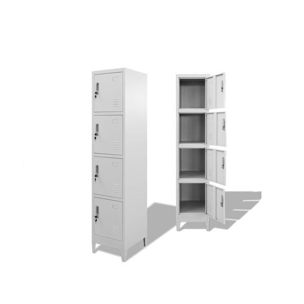 VESTIARIO 4 CACIFOS SOBREPOSTOS 600x500x1900mm CINZA