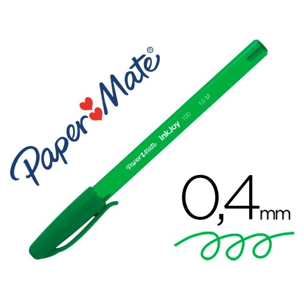 CANETA ESFEROGRAFICA PAPERMATE INKJOY 100 VERDE 1.0MM