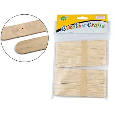 PACK C/ 100 x PALITOS MADEIRA P/ MANUALIDADES  COR NATURAL 15x2cm
