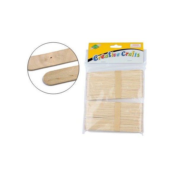 PACK C/ 100 x PALITOS MADEIRA P/ MANUALIDADES  COR NATURAL 15x2cm