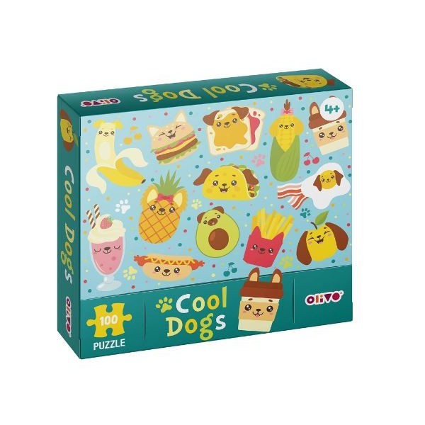 PUZZLE OLIVO 527 100 PEÇAS COOL DOGS
