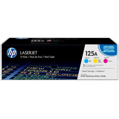 KIT 3x TONER HP CB541/CB542/CB543 1,4K (3 CORES) 125A ORIGINAL