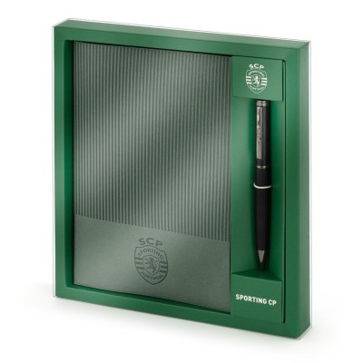 CONJUNTO DE BLOCO DE NOTAS A5 VERDE + ESFEROGRAFICA - SPORTING
