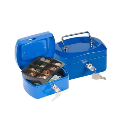 COFRE DINHEIRO COM BANDEJA PARA MOEDAS QC 152x80x115mm AZUL