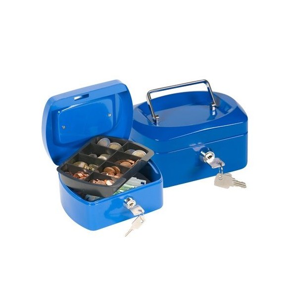 COFRE DINHEIRO COM BANDEJA PARA MOEDAS QC 152x80x115mm AZUL