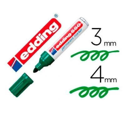 MARCADOR PERMANENTE EDDING 550 PT-CN 3-4MM VERDE - RECARREGAVEL
