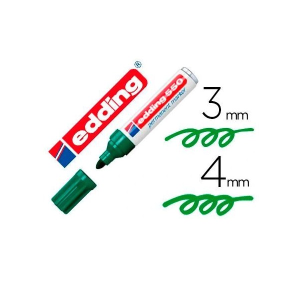 MARCADOR PERMANENTE EDDING 550 PT-CN 3-4MM VERDE - RECARREGAVEL