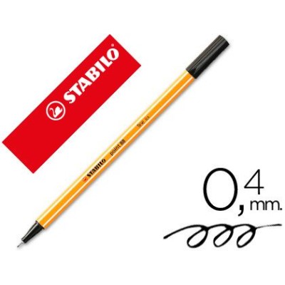 MARCADOR FINO STABILO FINELINER POINT 88 / 46  0,4MM PRETO