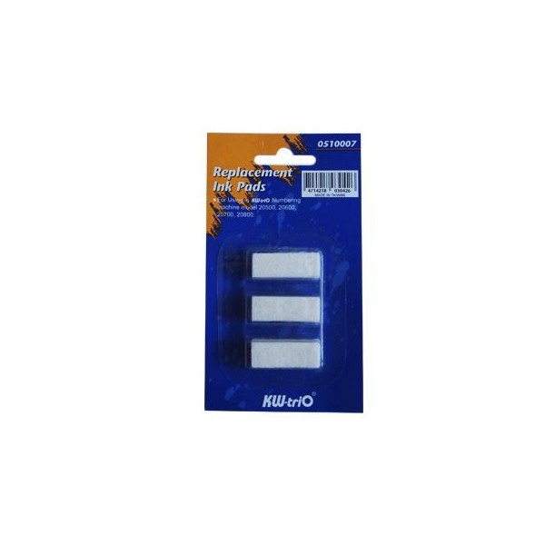 BLISTER C/ 3x ALMOFADAS / ESPONJA P/ NUMERADOR SEQUENCIAL KwTRIO METALICO (PARA 20500/20600/20700/20800)