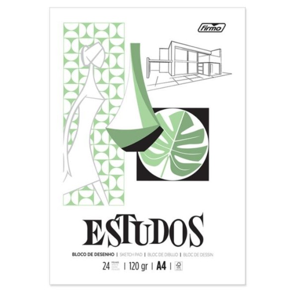 BLOCO DESENHO / PAPEL CAVALINHO  A4 24FLS 120GR.
