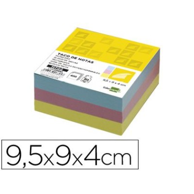 BLOCO RECARGA / TACO PAPEL 95x90x40mm CUBO CORES SORTIDAS
