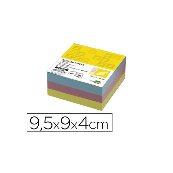 BLOCO RECARGA / TACO PAPEL 95x90x40mm CUBO CORES SORTIDAS