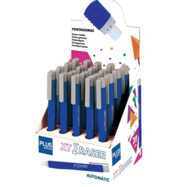 CANETA BORRACHA PLUS OFFICE XT ERASER - AZUL
