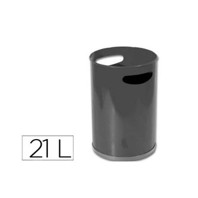 CESTO PAPEIS METALICO C/ PEGAS 32x21cm  21LT PRETO
