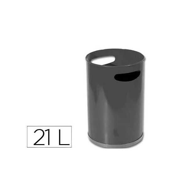 CESTO PAPEIS METALICO C/ PEGAS 32x21cm  21LT PRETO