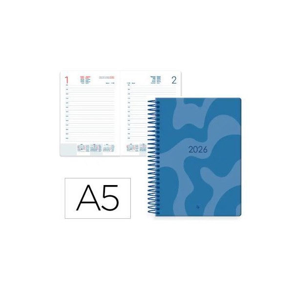AGENDA EM ESPIRAL DIARIA A5 SYROS 2026 CORES SORTIDAS