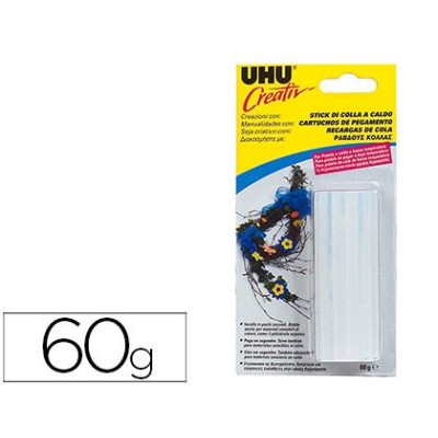 RECARGAx(15) UHU 60GR. P/ PISTOLA COLA QUENTE CREATIV