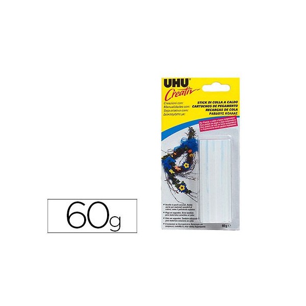 RECARGAx(15) UHU 60GR. P/ PISTOLA COLA QUENTE CREATIV
