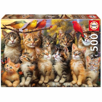PUZZLE EDUCA 500 PECAS GATINHOS E PASSAROS