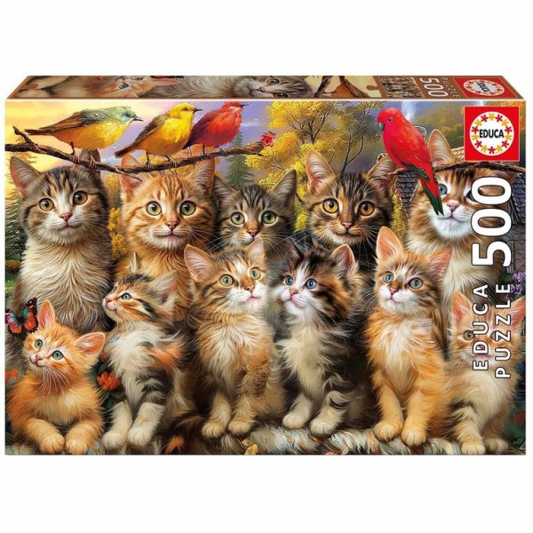 PUZZLE EDUCA 500 PECAS GATINHOS E PASSAROS