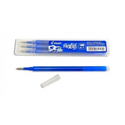 BLISTER C/ 3 x RECARGAS P/ ESFEROGRAFICA PILOT 0,7mm AZUL (TINTA APAGAVEL C/ TAMPA)