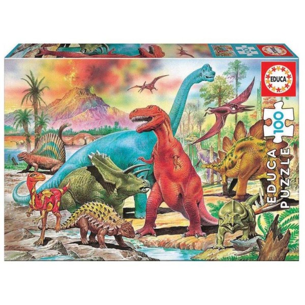 PUZZLE EDUCA 100 PECAS DINOSSAUROS
