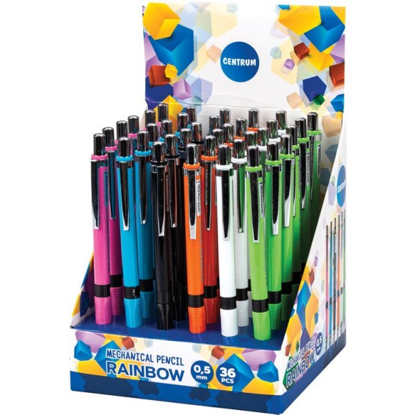 LAPISEIRA PORTA MINAS RAINBOW 0.5mm C/ BORRACHA CORES SORTIDAS