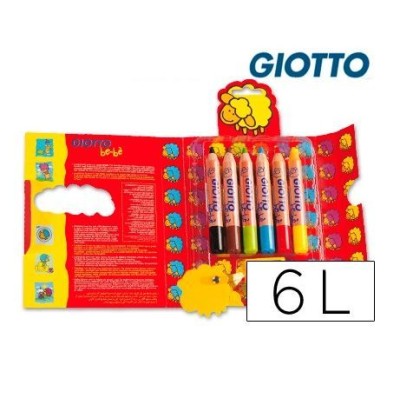 LAPIS DE CORES GIOTTO BEBE (6 CORES) + AFIA LAPIS