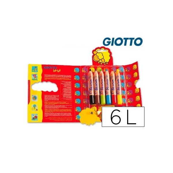 LAPIS DE CORES GIOTTO BEBE (6 CORES) + AFIA LAPIS